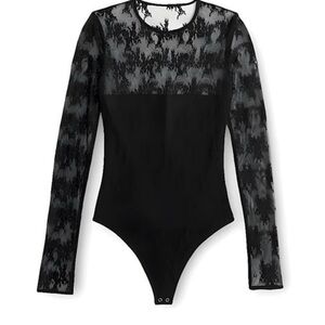 NWOT Abercrombie & Fitch Elegant Black Lace Bodysuit